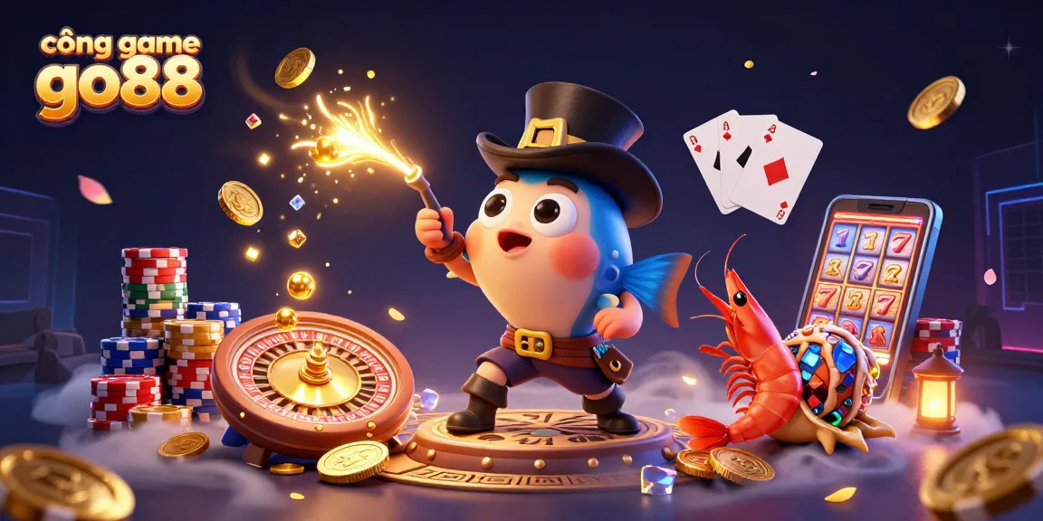 Experience thrilling gameplay at cổng game go88 with vibrant casino elements featured in a dynamic underwater scene.