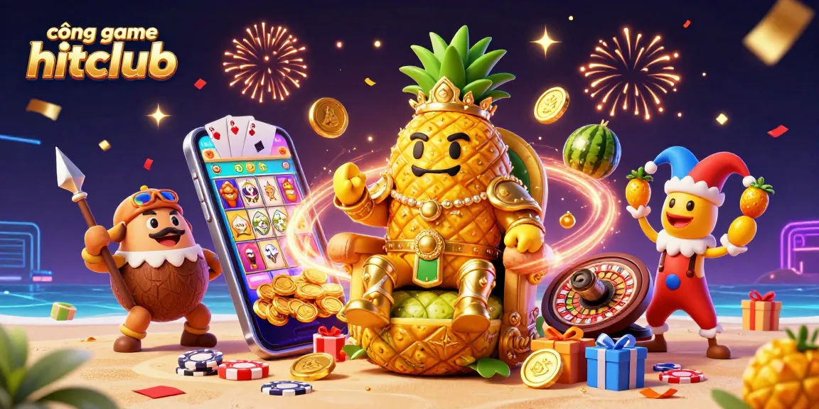 Experience the excitement of gaming at cổng game hitclub with captivating characters and vibrant casino elements.