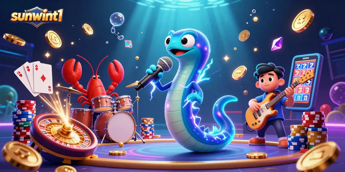 Experience the thrill of sunwint1 casino with a lively underwater scene featuring dynamic characters and game elements.