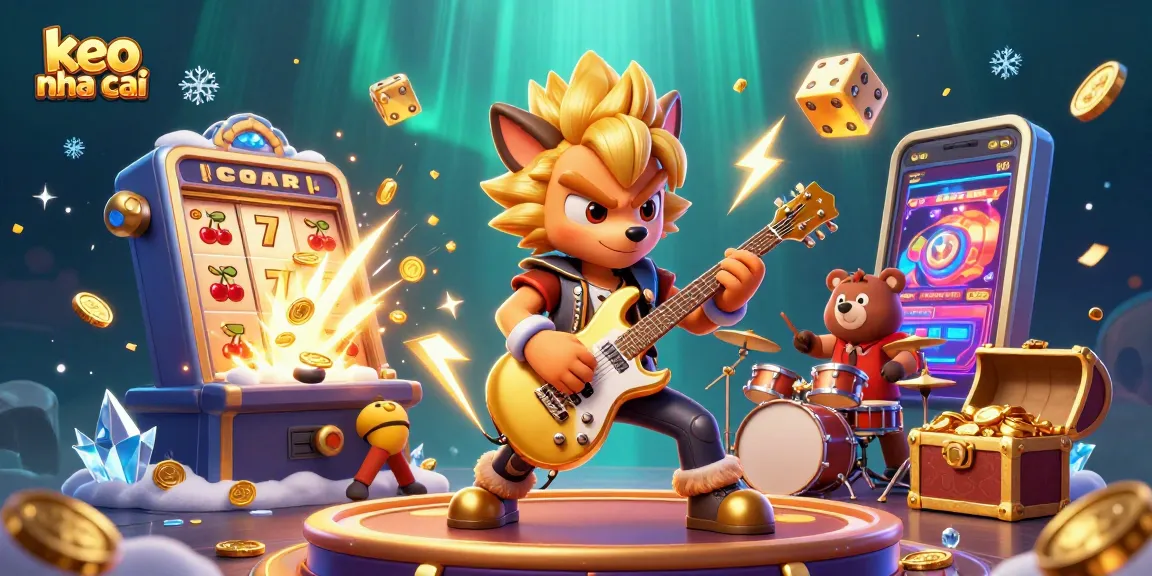 Engage with keo nha cai action in an energetic casino illustration filled with thrilling game elements.
